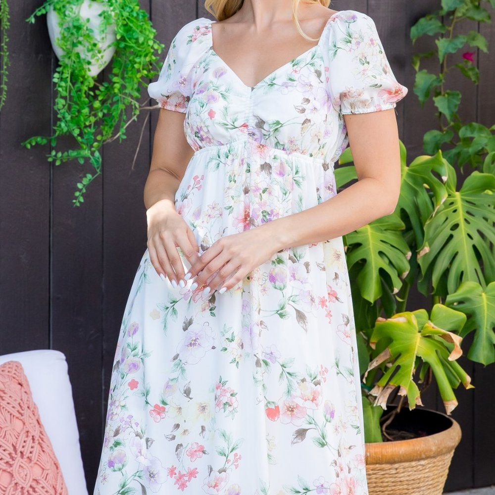 Ivory Floral Dress